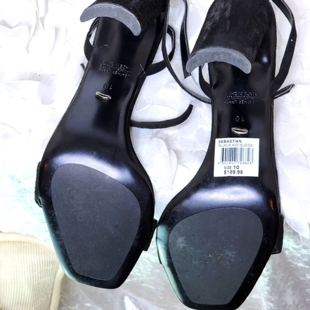 Tony Bianco shoes Sebastion black suede heels silver embellishment size 10 - Picture 6 of 17